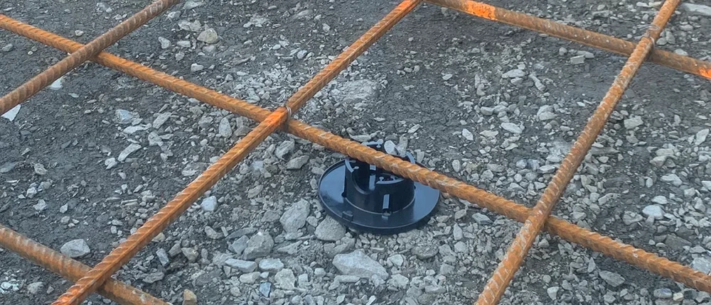 Treillis d’armatures sur cales avant coulage du béton