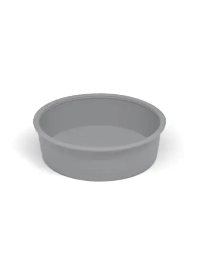 Moule rond en silicone gris pour cuisson.