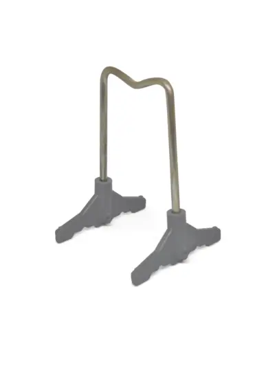 Support gris en métal pour vélo